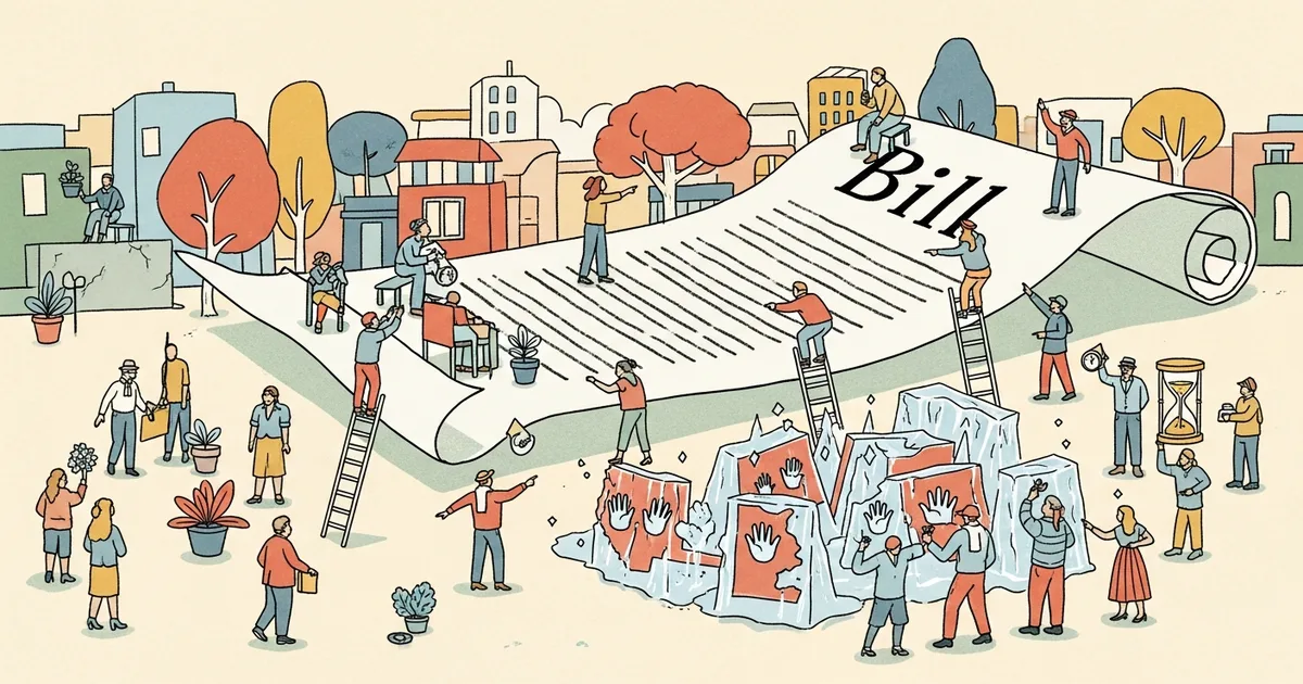 Editorial illustration for: Congress Drops a 269-Page AI Bill That Freezes State AI Laws for 3 Years