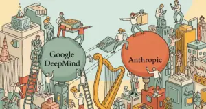 Editorial illustration for: Nobel laureate John Jumper leaves Google DeepMind for Anthropic