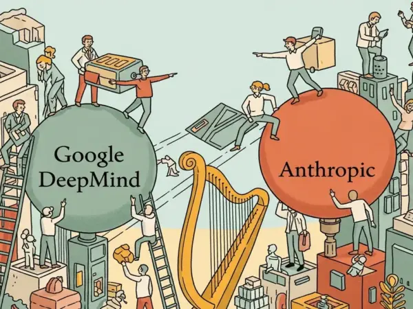 Editorial illustration for: Nobel laureate John Jumper leaves Google DeepMind for Anthropic