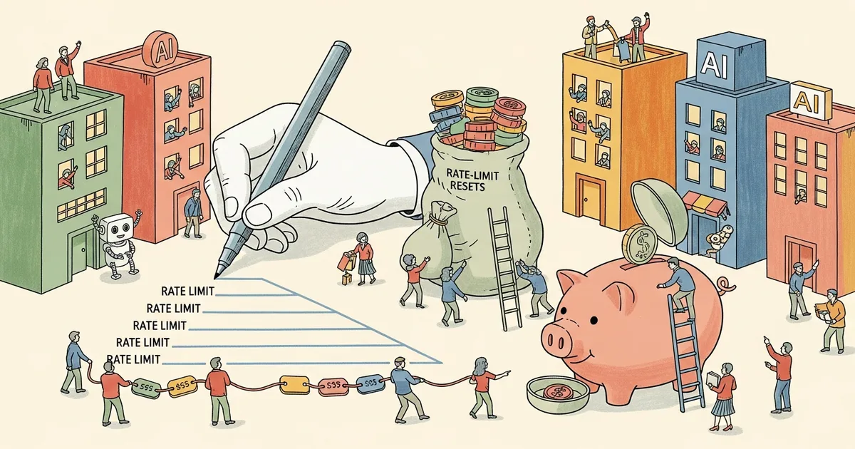 Editorial illustration for: OpenAI Lets Codex Users Bank Rate-Limit Resets, Opening an AI Price War