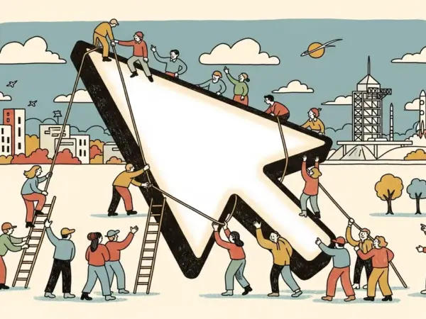 Editorial illustration for: SpaceX Buys Cursor Maker Anysphere for $60 Billion Days After IPO