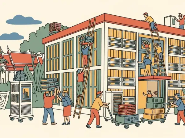 Editorial illustration for: AI Data Center Push Drives 80% Jump in Thailand FDI Applications
