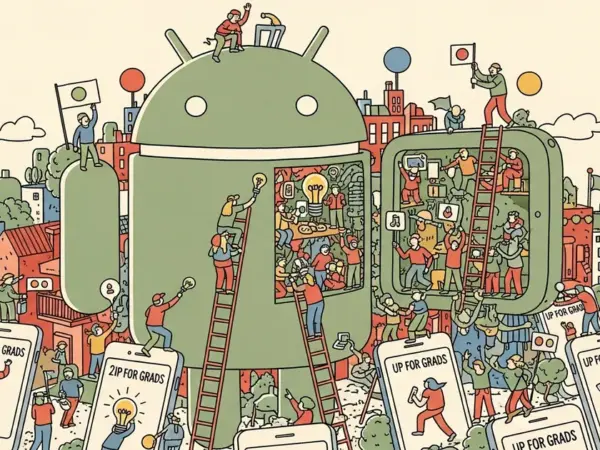 Editorial illustration for: The EU Just Forced Google to Open Android to Rival AI Assistants — 2 Billion Phones Are Suddenly