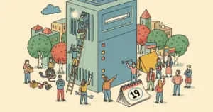 Editorial illustration for: The US Government Shut Down the World's Most Powerful AI for 19 Days — The Full Fable 5 Timeline
