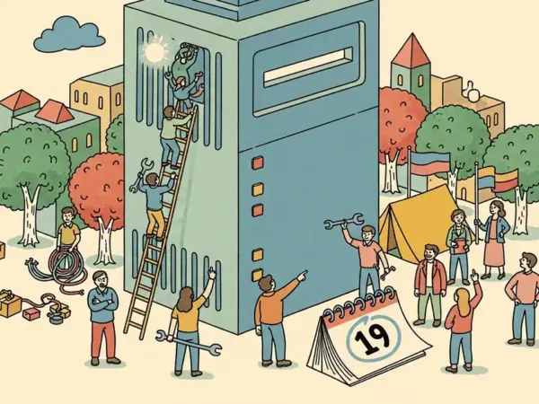 Editorial illustration for: The US Government Shut Down the World's Most Powerful AI for 19 Days — The Full Fable 5 Timeline