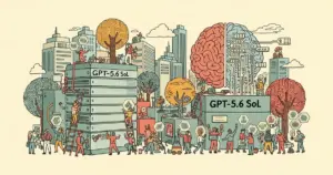 Editorial illustration for: OpenAI Says GPT-5.6 Sol Autonomously Post-Trained Its Luna Model