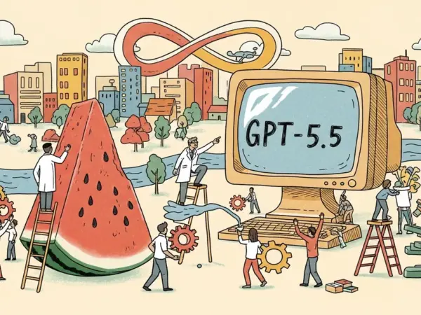 Editorial illustration for: Meta's Wang Says 'Watermelon' Model Matches GPT-5.5 Mid-Training