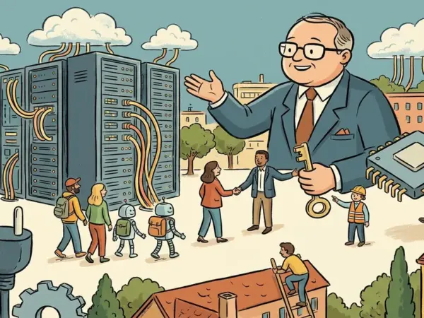 Editorial illustration for: AI Startups Are Being Told to Bring a Big-Tech Guarantor to Rent a Data Center