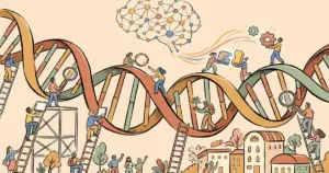 Editorial illustration for: Google DeepMind Uses AI to Predict the Effects of 9 Billion DNA Changes