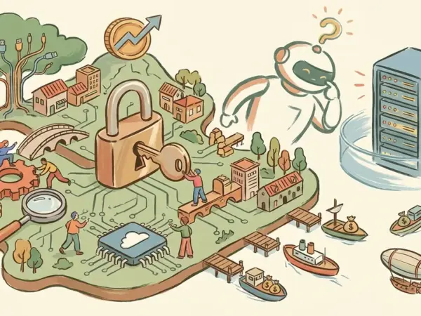 Editorial illustration for: Cybersecurity Startup Island Valued at $6.4 Billion as AI Agent Risks Drive Demand
