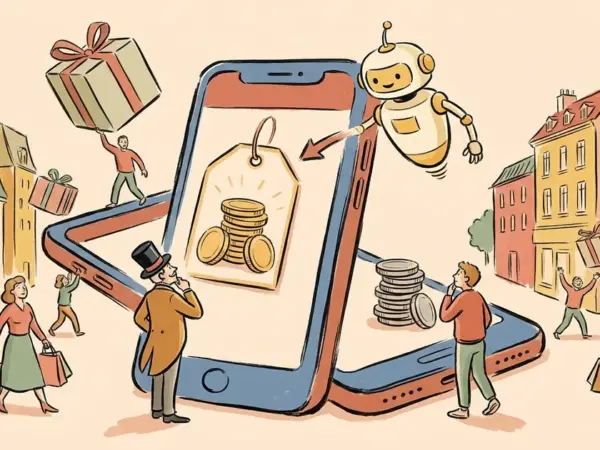 Editorial illustration for: AI Shopping Assistants Quote the Rich Higher Prices, a 325,000-Test Study Finds
