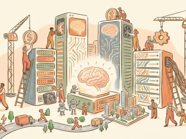 Editorial illustration for: AI Data Centers Cost Billions to Build. This Is Why