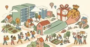 Editorial illustration for: Amazon Pledges $1 Billion for Communities Near Its Data Centers as Backlash Intensifies
