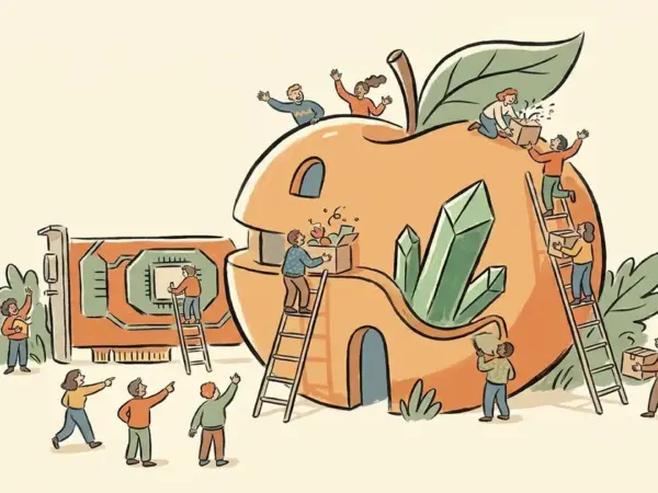 Editorial illustration for: Apple Reclaims World's Most Valuable Company Title From Nvidia