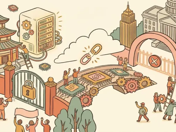 Editorial illustration for: China Protests US DeepSeek Ban While Blocking Western AI at Home