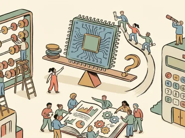Editorial illustration for: DBS CEO Tan Says Market Is Repricing Risks on AI Financing