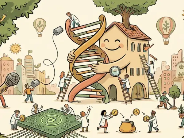 Editorial illustration for: Hugging Face's Carbon-X Lets Scientists 'Chat With DNA' at 1/1,800 the Cost of Rivals