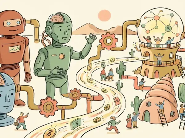 Editorial illustration for: The Biggest Pro-AI Super PAC Network Routed Millions Through Nevada Shell Companies