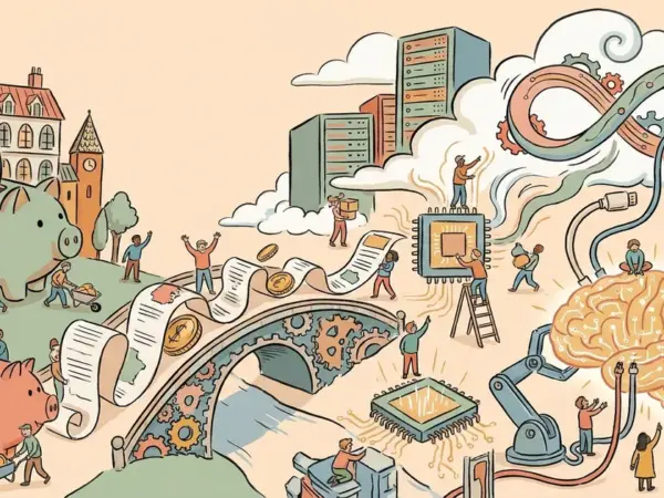 Editorial illustration for: Meta Plans to Raise $95 Billion in Stock Sales to Fund AI Infrastructure