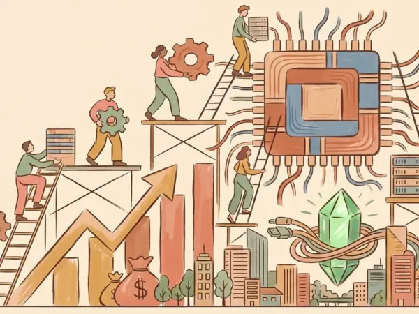 Editorial illustration for: Nvidia Hits First Record Since May as Its Value Nears $6 Trillion