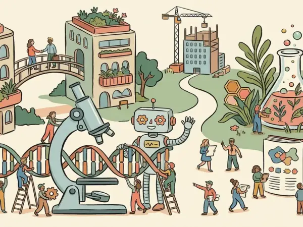 Editorial illustration for: OpenAI Acquires Biotech Startup Orchestra Bio to Expand Rosalind