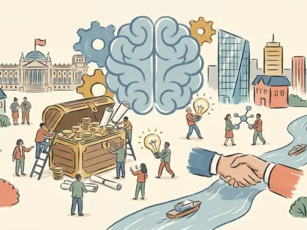 Editorial illustration for: Ottawa Takes an Equity Stake in Cohere as the Toronto AI Lab Opens a New Funding Round
