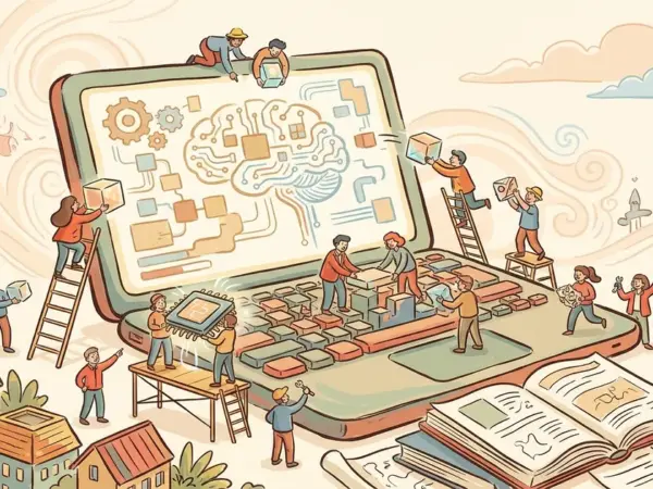 Editorial illustration for: Recursive Launches Flint, a Laptop-Sized Coding Model Built Largely by AI